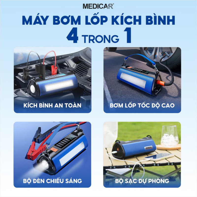 Bơm lốp kích bình ô tô Medicar V2