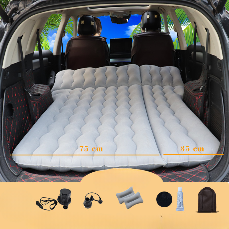 Giường du lịch đôi bơm hơi tự động màu xám