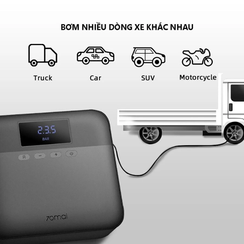 Máy bơm lốp mini tự động 70mai