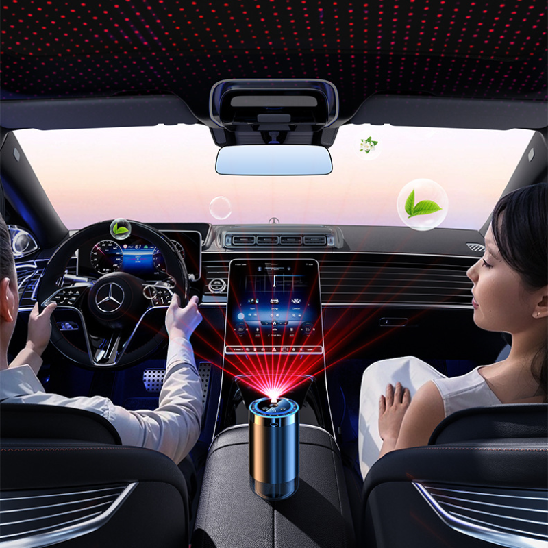 Máy chiếu đèn màu kèm nước hoa xe hơi