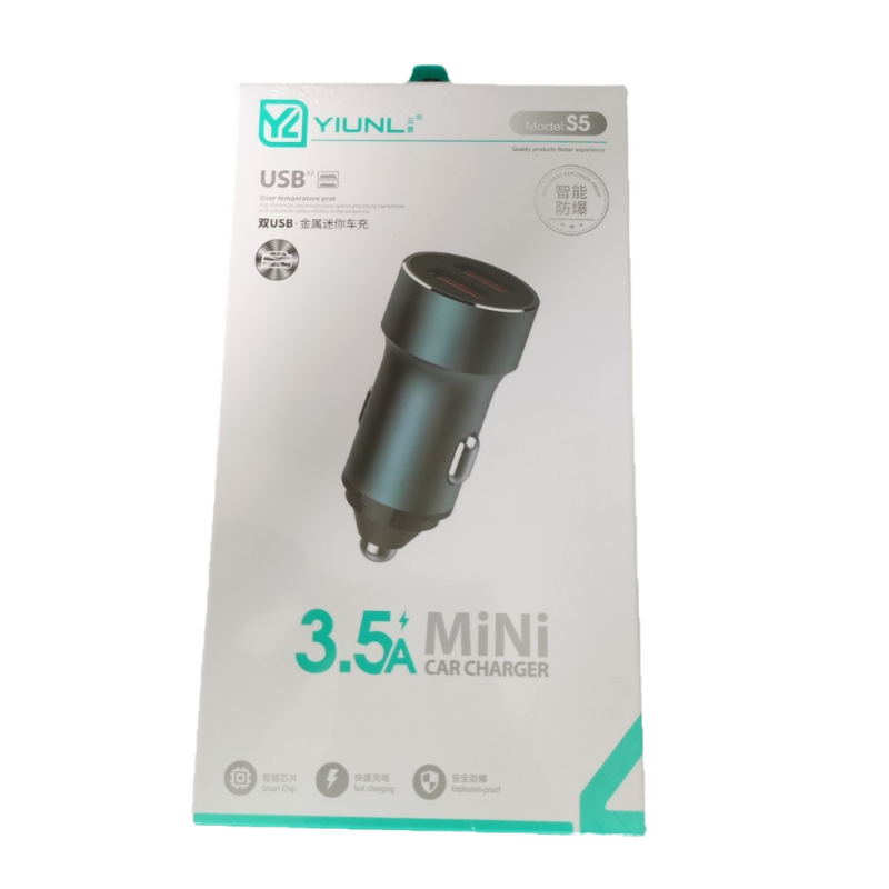 Sạc ô tô 5A cổng kép kim loại bền chắc