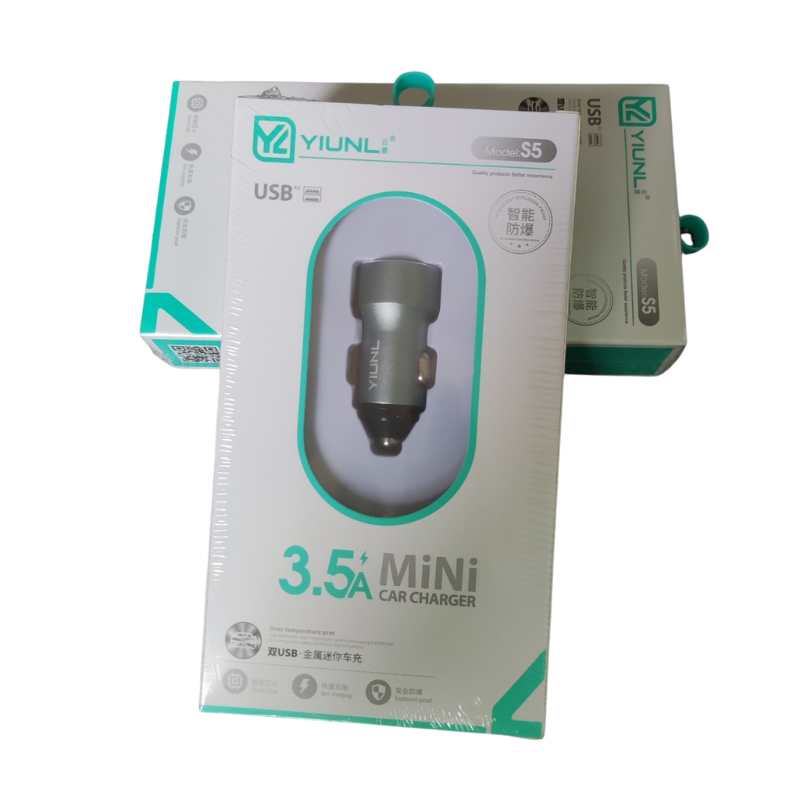 Sạc xe hơi kim loại 5A hai cổng tiện lợi