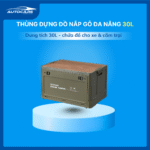 Thùng đựng đồ nắp gỗ đa năng 30L