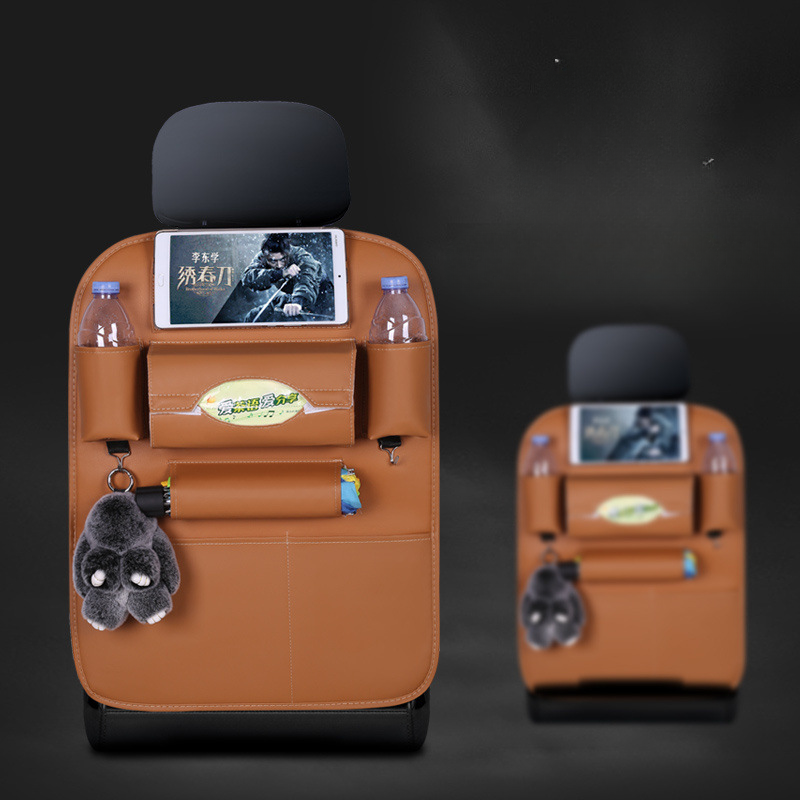 Túi da treo lưng ghế ô tô đa năng kèm bàn gấp tiện lợi cho trẻ em và người lớn 5 Túi da treo lưng ghế ô tô đa năng