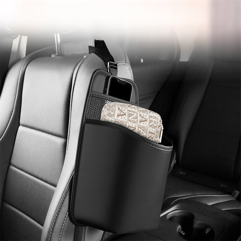 Túi treo ghế da ô tô đa năng đựng khăn giấy cốc nước và phụ kiện tiện lợi 5 Túi đựng khăn giấy và cốc nước xe hơi