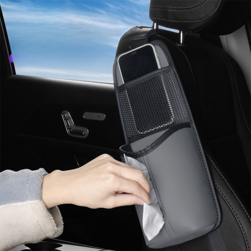 Túi treo ghế da ô tô đa năng đựng khăn giấy cốc nước và phụ kiện tiện lợi 4 Túi treo ghế da đa năng ô tô