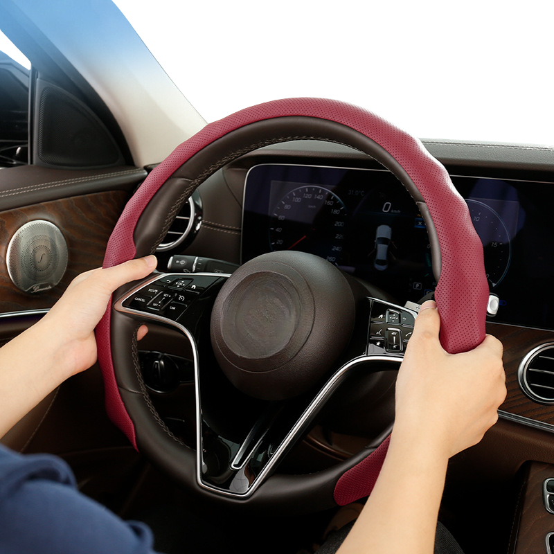 Bọc vô lăng da lộn 5d ô tô bốn mùa thiết kế lỗ thoáng khí chống mài mòn