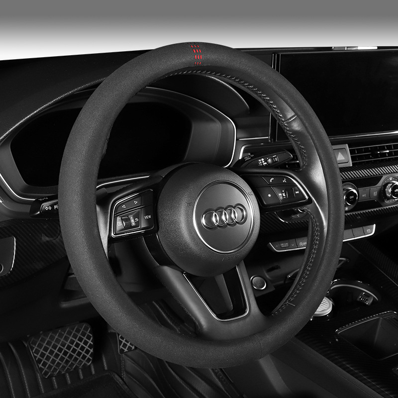 Bọc vô lăng da lộn ô tô nam nữ phong cách thể thao