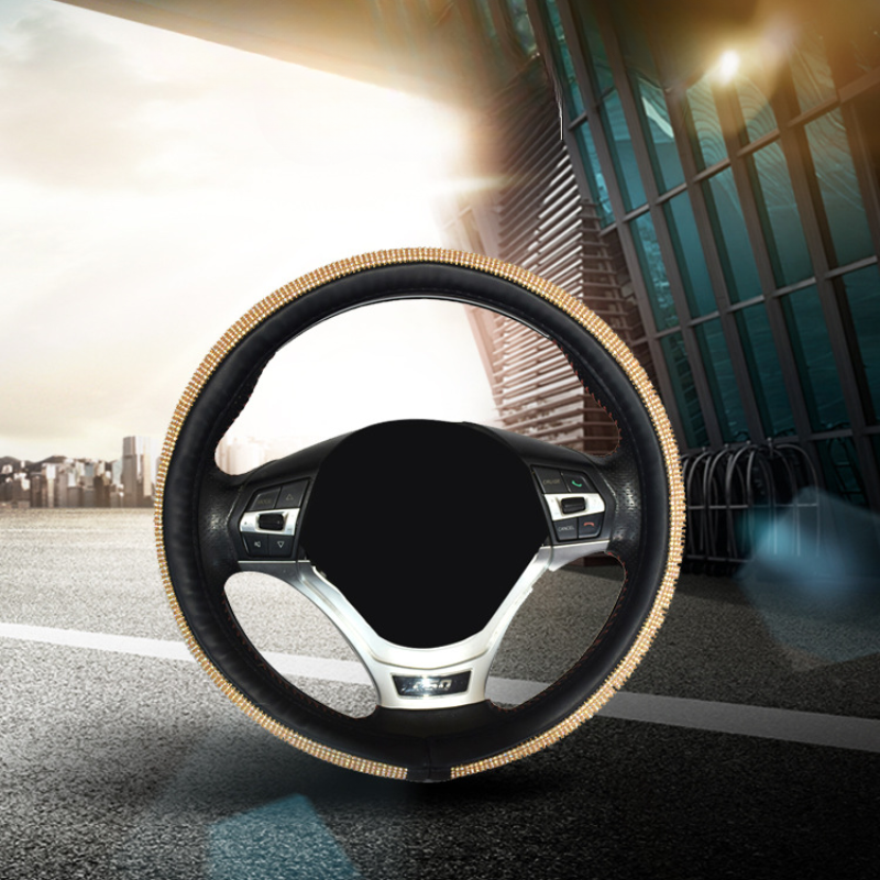 Bọc vô lăng ô tô kim cương rhinestone cao cấp