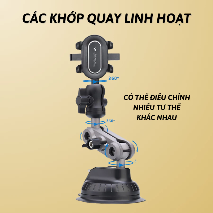 Giá đỡ điện thoại ô tô hút chân không xoay 360