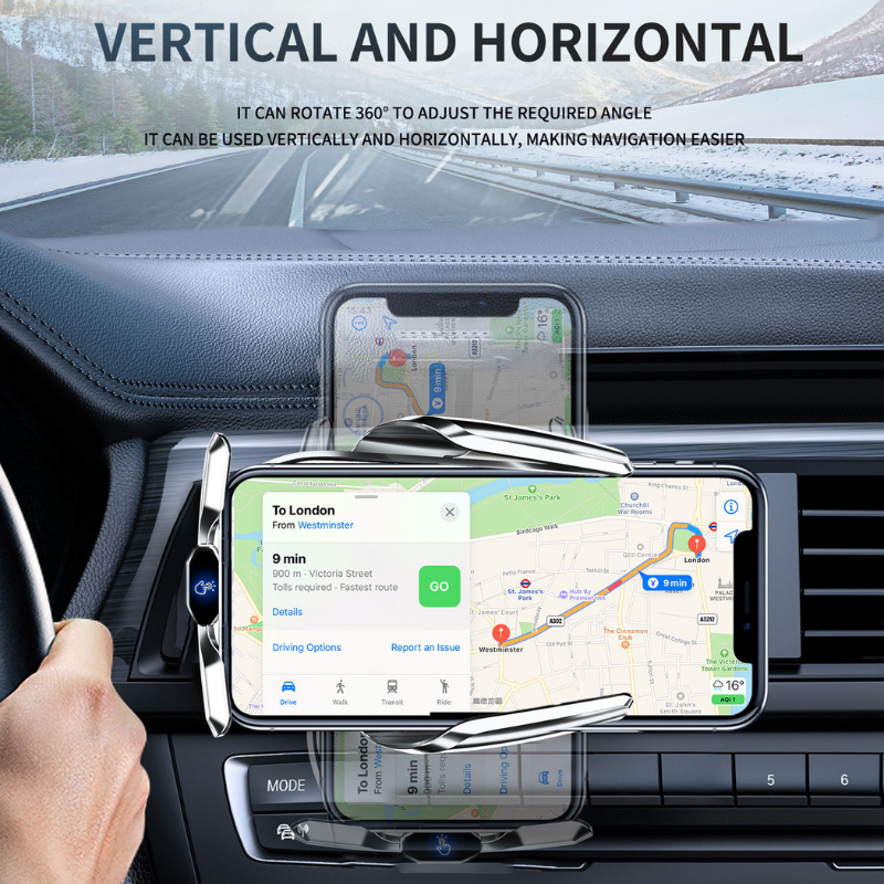 Kẹp điện thoại ô tô sạc không dây 15W gắn cửa gió