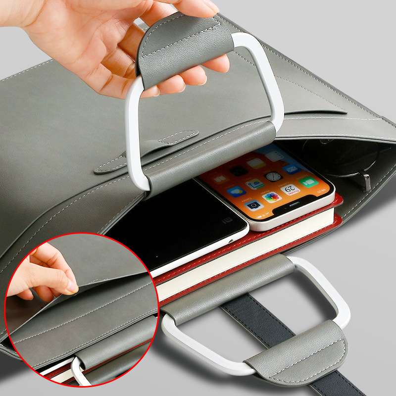 Túi đựng hồ sơ da PU cao cấp in logo – Cặp tài liệu công sở dung tích lớn 5 Túi đựng hồ sơ da pu