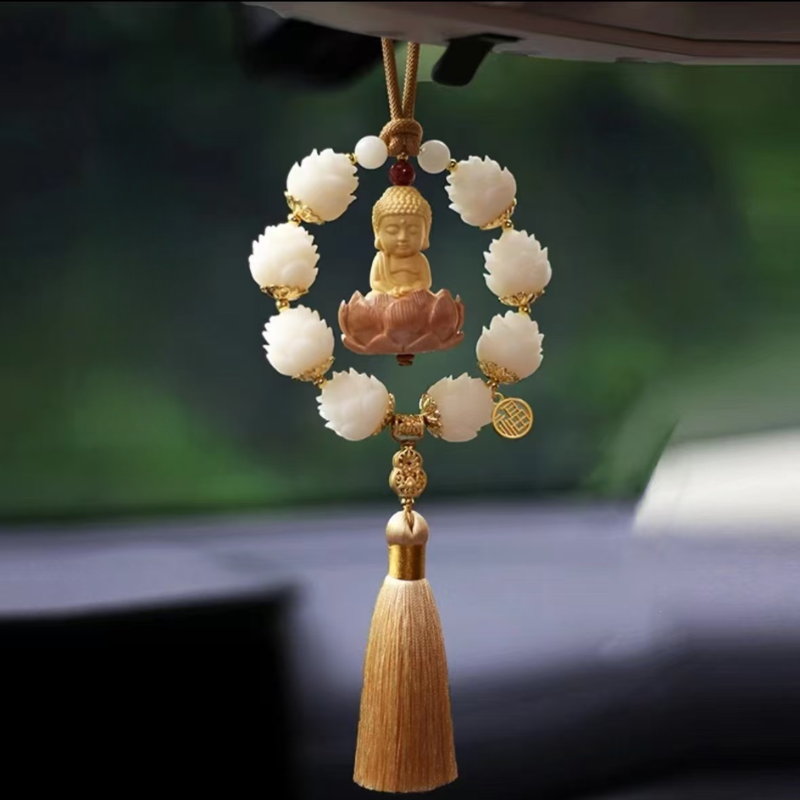 Khánh treo xe hoa sen bồ đề gỗ tự nhiên