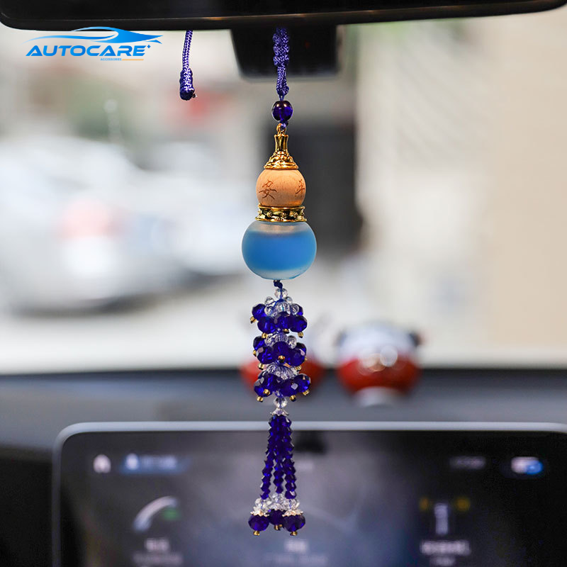 Khánh treo xe ô tô hồ lô pha lê màu xanh