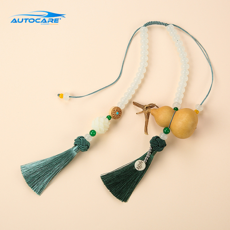 Khánh treo xe ô tô trang trí gỗ hoàng dương màu xanh