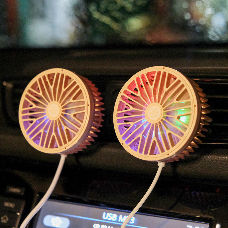 Quạt cửa gió mini ô tô đèn LED