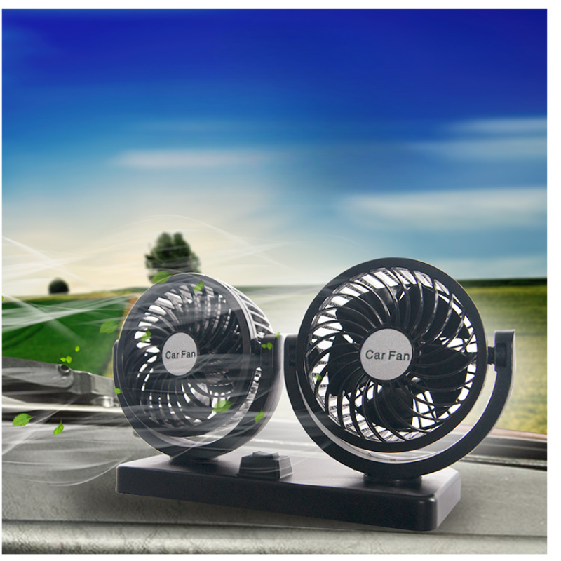 Quạt ô tô USB 12V 24V xoay 360