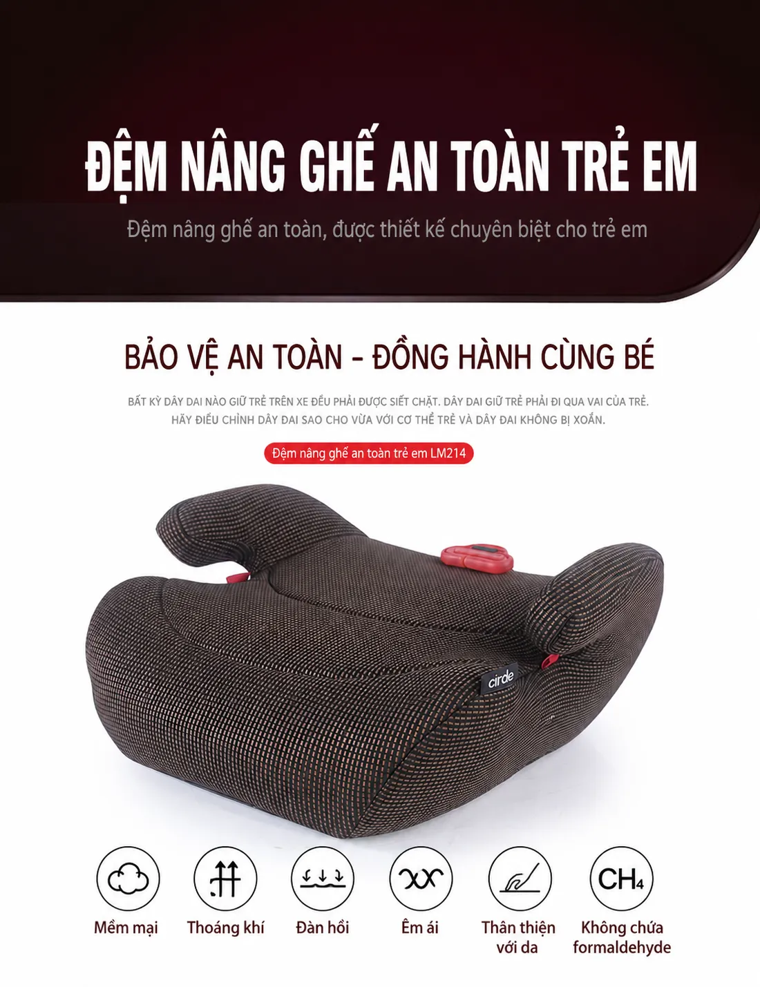 Dem Ghe Ngoi O To Tre Em 3 12 Tuoi Dem Booster Ghe Xe Hoi Ban Nang Cap Kem Day Dai Phu Tro An Toan1