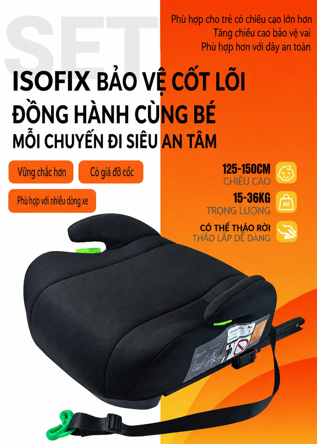 Dem Ghe Ngoi O To Tre Em 6 12 Tuoi Co ISOFIX3