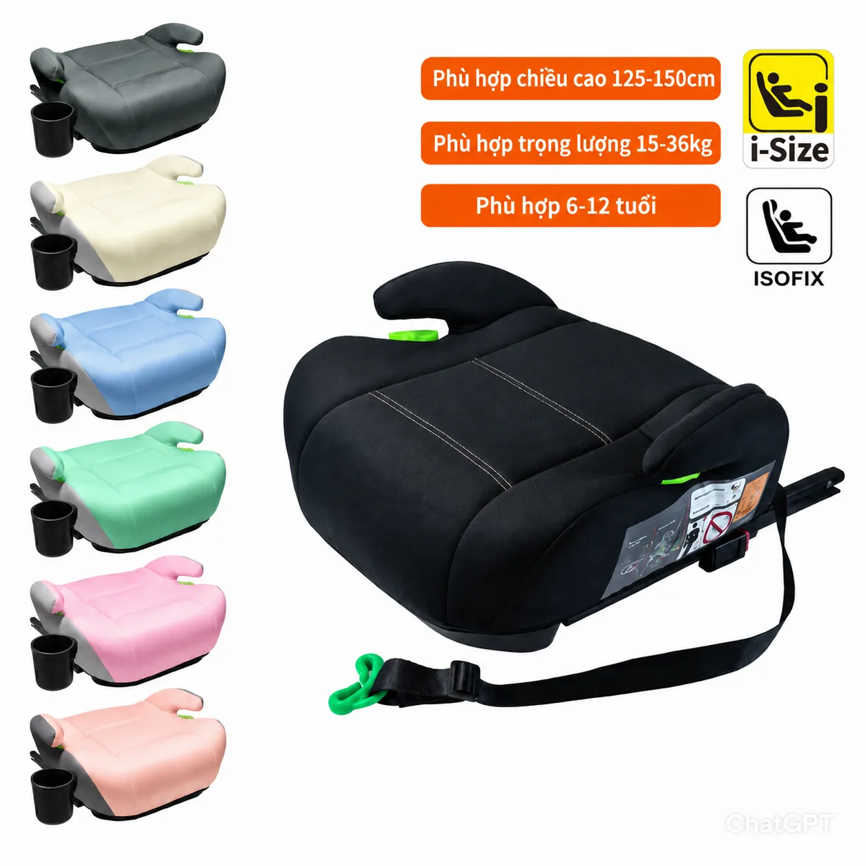 Dem Ghe Ngoi O To Tre Em 6 12 Tuoi Co ISOFIX5
