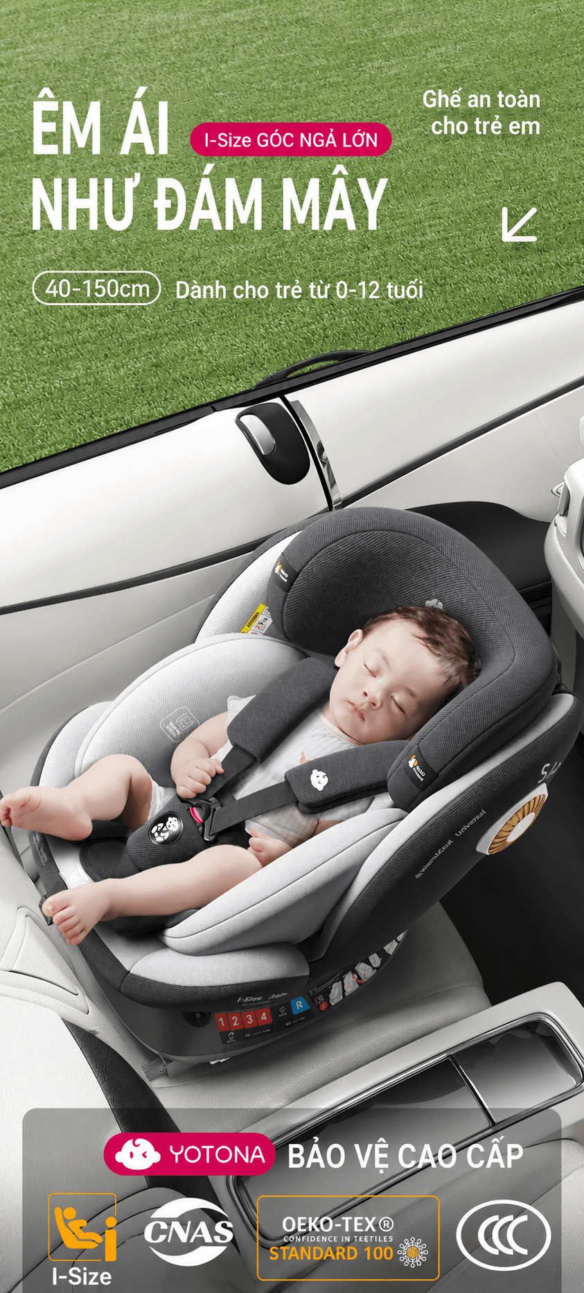 Ghe Ngoi O To Cho Be 0 12 Tuoi 360 Do ISOFIX i Size Yotona 14 1