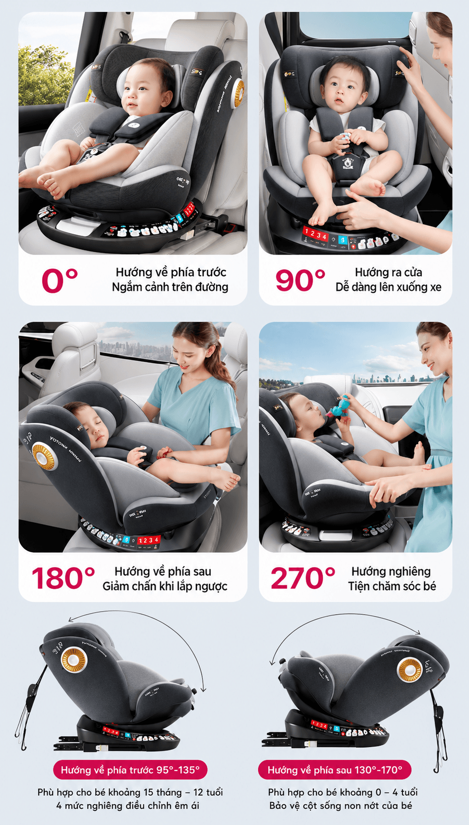 Ghe Ngoi O To Cho Be 0 12 Tuoi 360 Do ISOFIX i Size Yotona 23