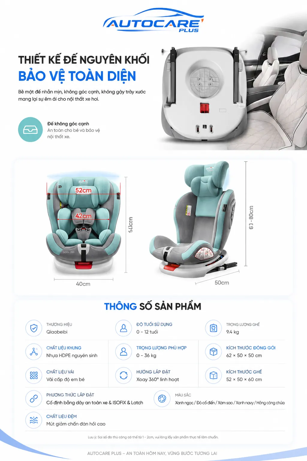 Ghe O To Cho Be So Sinh Co ISOFIX Xoay 360 Do 14