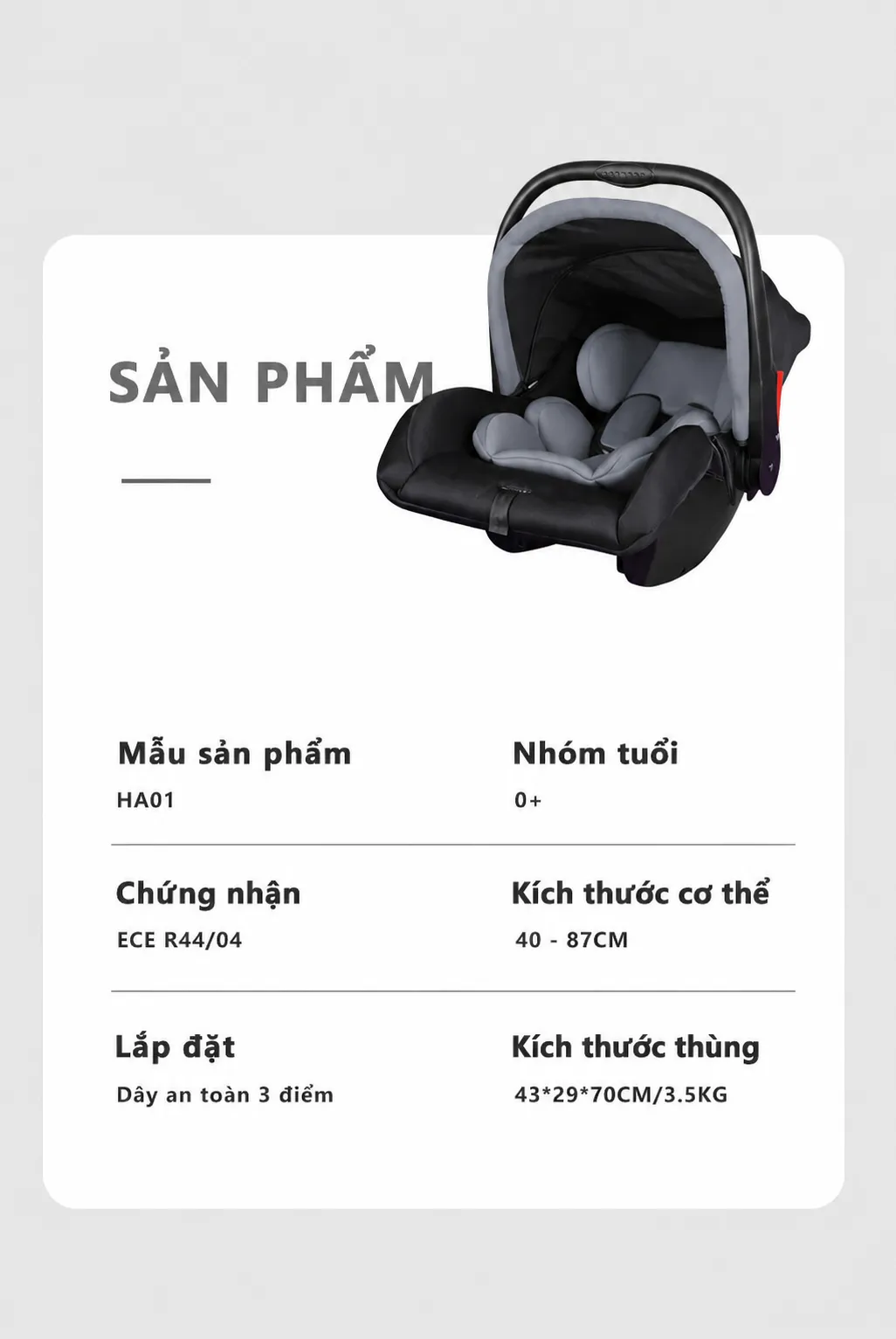 Ghe O To Cho Be So Sinh Kiem Noi Xach Tay Dat Chuan 3C ECE R4404 5