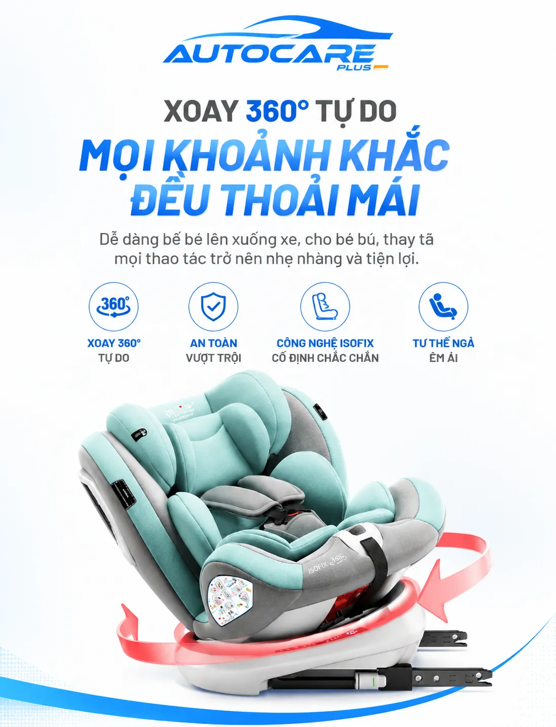 Ghe O To Cho Be So Sinh – Co ISOFIX – Xoay 360 Do 17