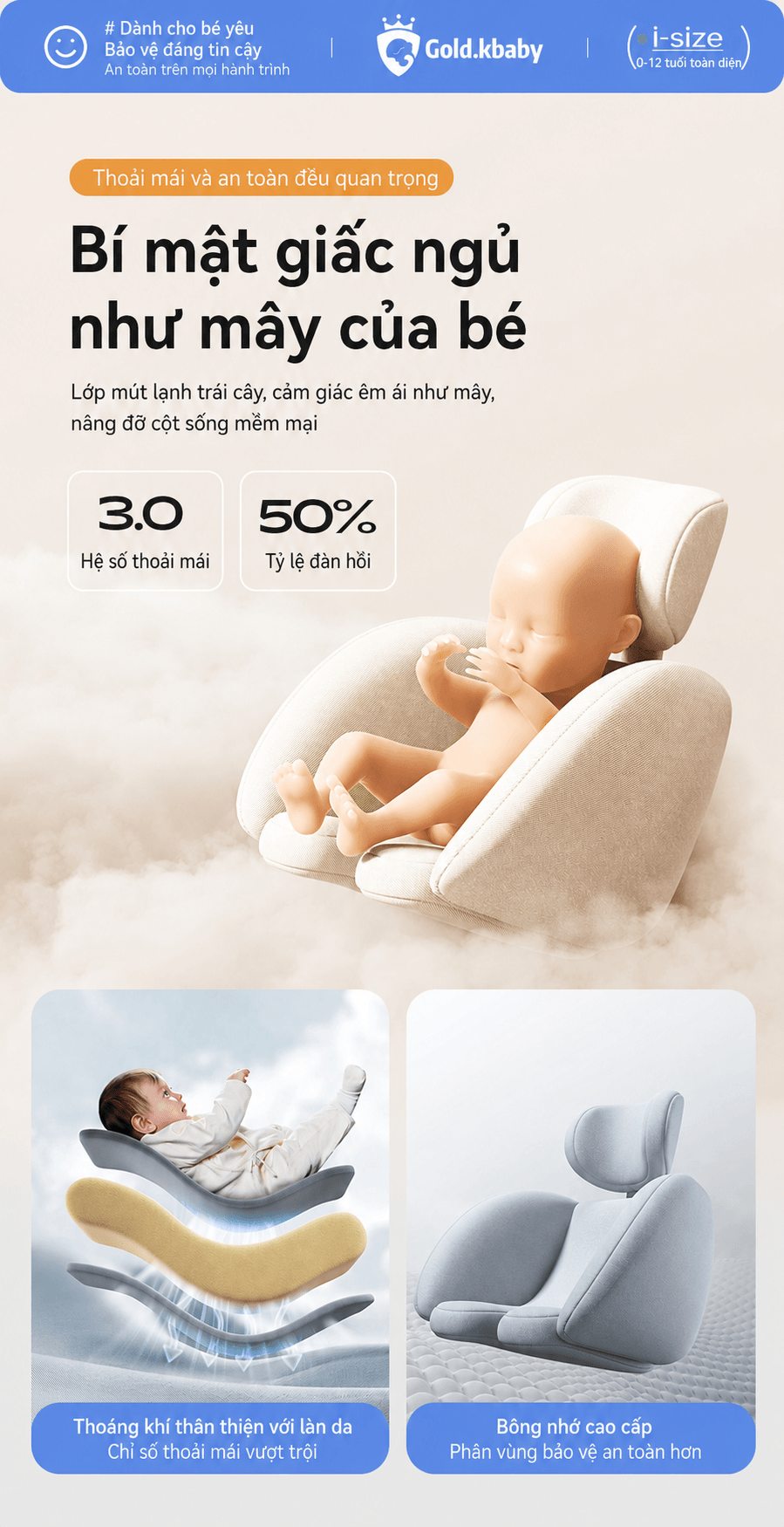 Jinko Beibei Ghe Ngoi O To Cho Be 0 12 Tuoi ISOFIX i Size Mai Che 2 Mau Kem Xam 12
