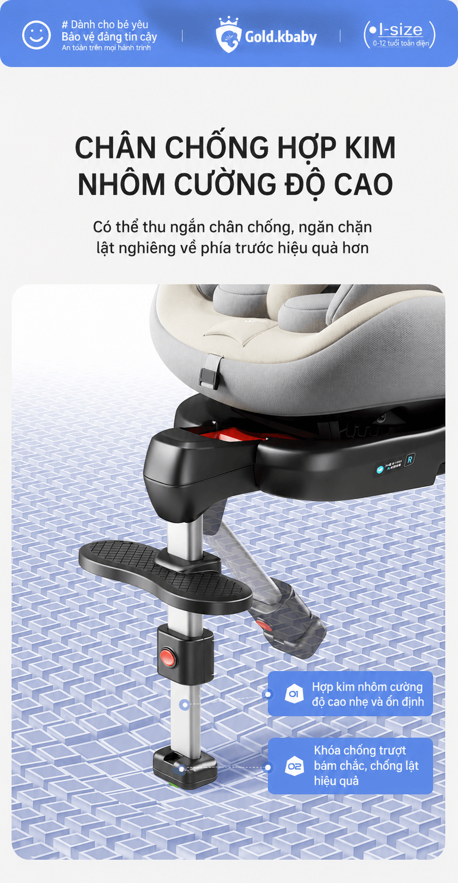 Jinko Beibei Ghe Ngoi O To Cho Be 0 12 Tuoi ISOFIX i Size Mai Che 2 Mau Kem Xam 17