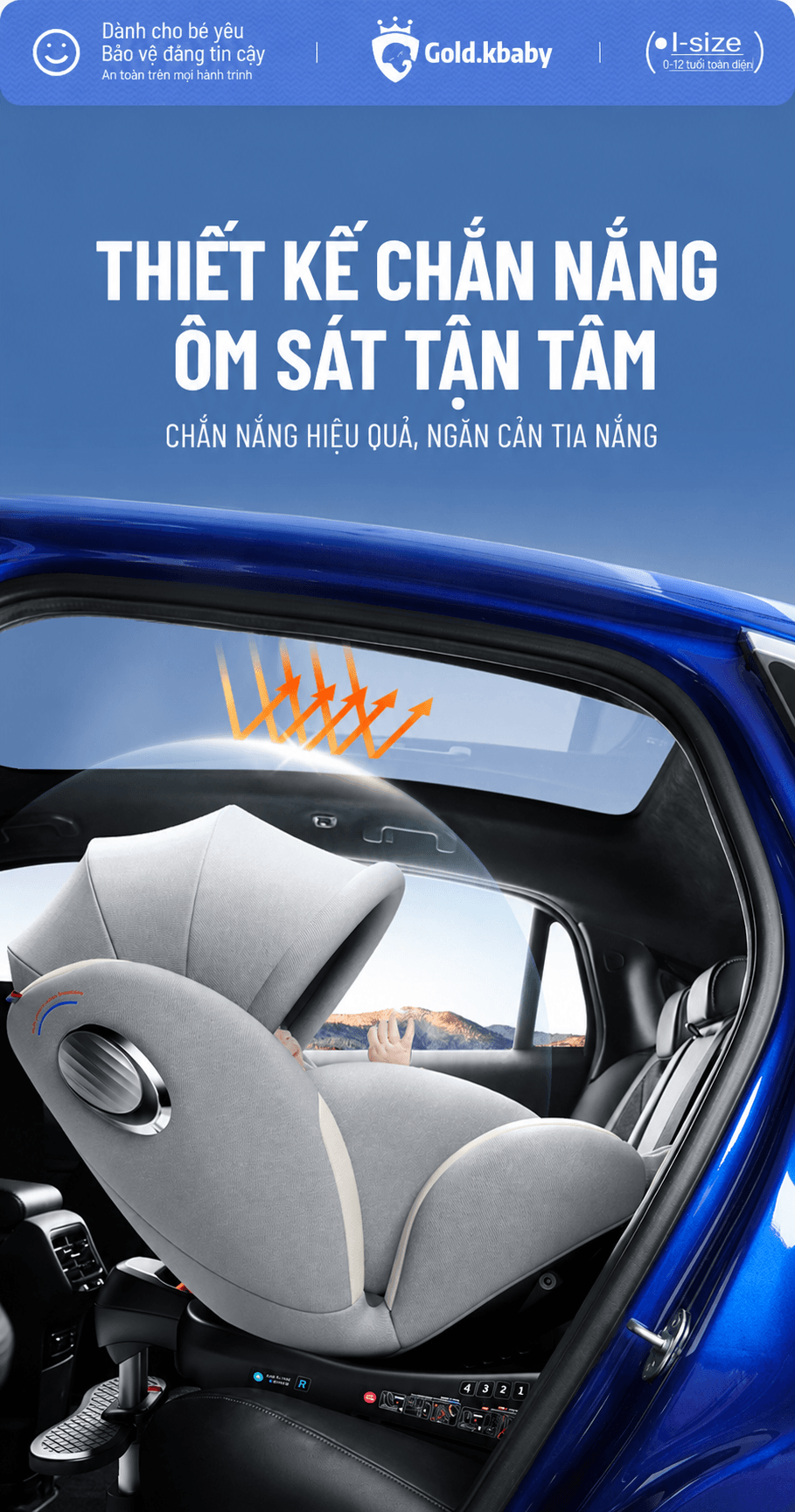 Jinko Beibei Ghe Ngoi O To Cho Be 0 12 Tuoi ISOFIX i Size Mai Che 2 Mau Kem Xam 25