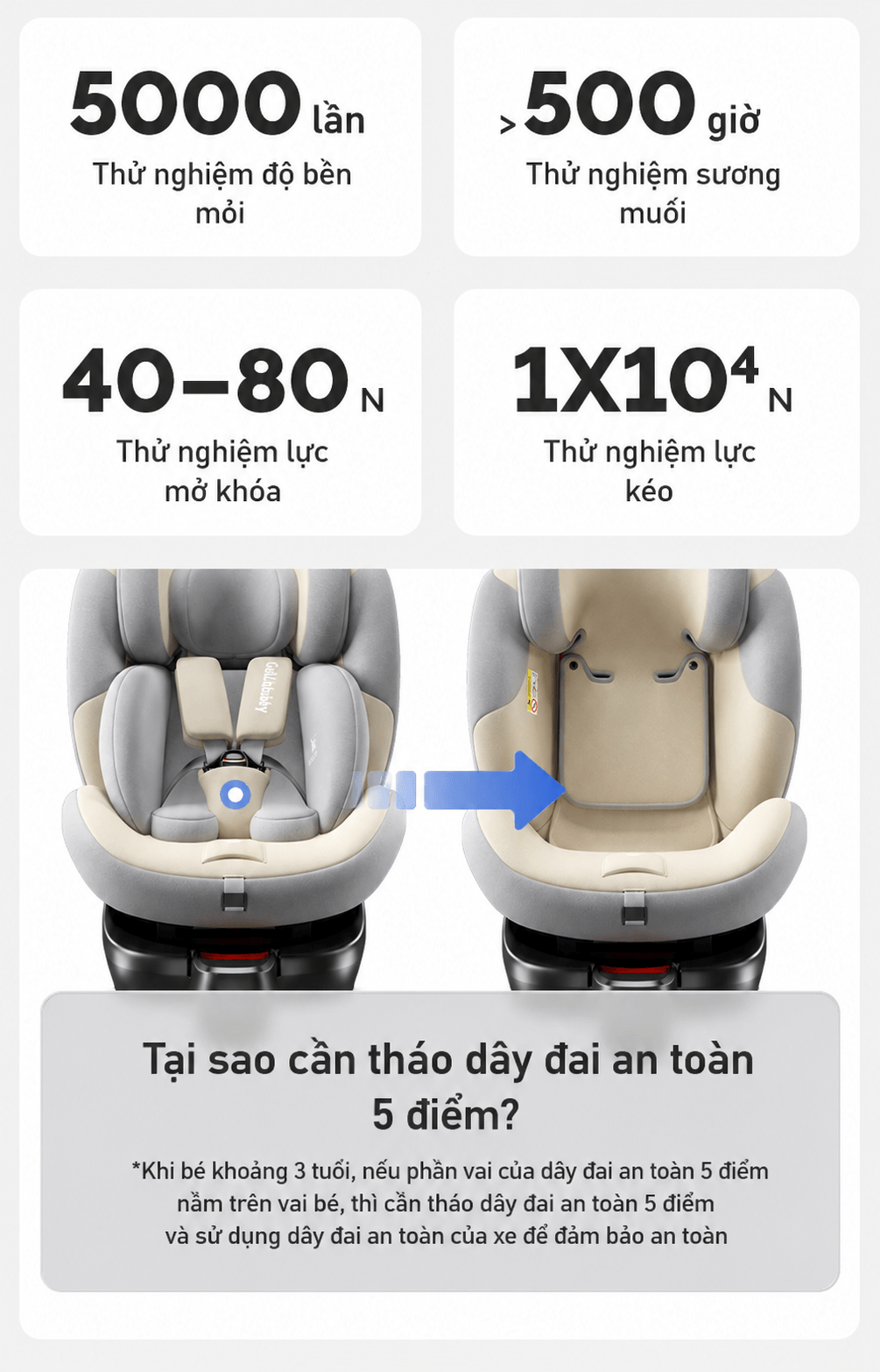 Jinko Beibei Ghe Ngoi O To Cho Be 0 12 Tuoi ISOFIX i Size Mai Che 2 Mau Kem Xam 27