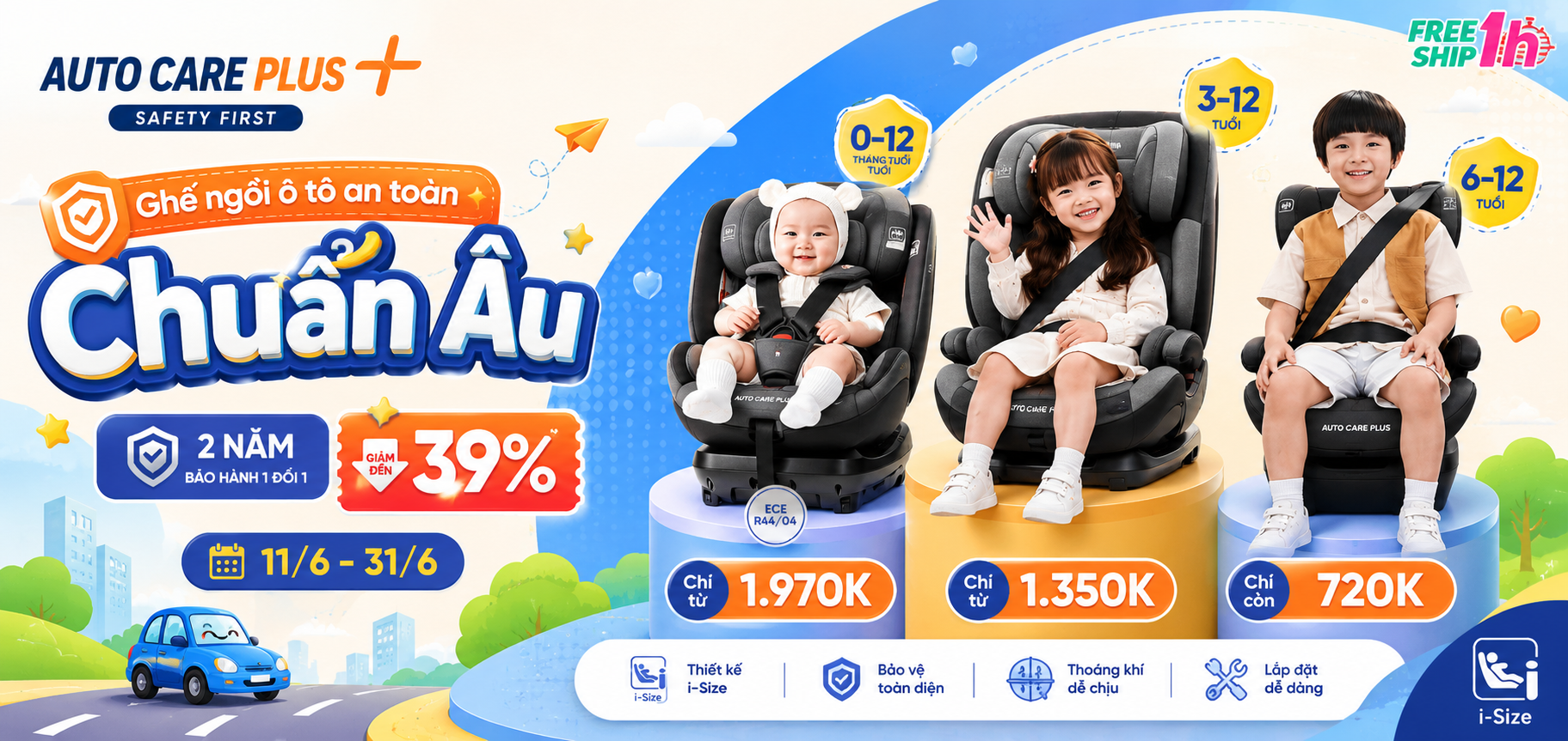 ghế ngồi ô tô trẻ em tại Auto Care Plus